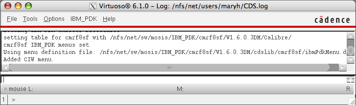 image of ciw with IBM_PDK menu