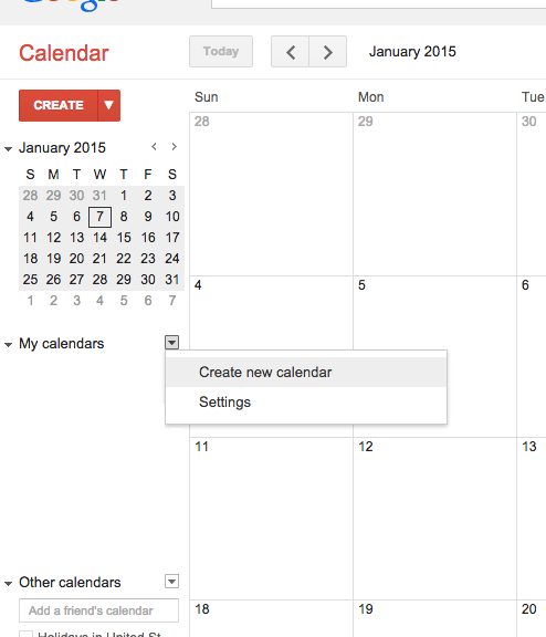 create a calendar